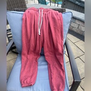 SO red cuffed sweatpants